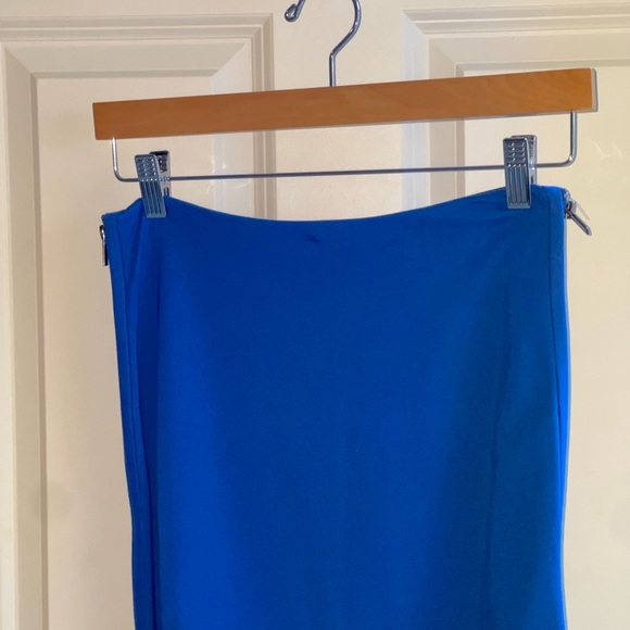 Diane Von Furstenberg DVF Noemi Double Side Zipper Skirt Elegant Royal Blue Sz 0 - Picture 3 of 7